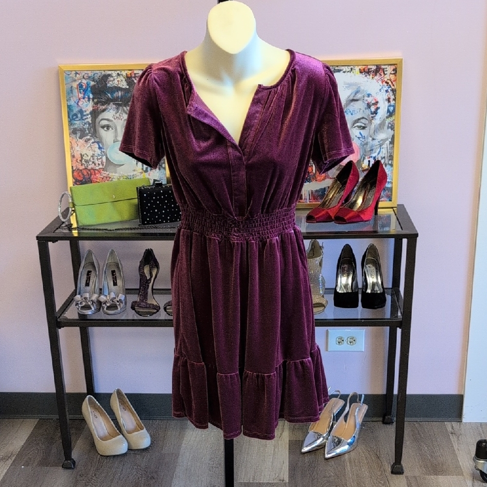 Chic Velvet Mini Dress in Rich Purple